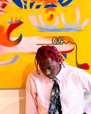 Theophilus London Instagram - Real men still wear pink 🖍

Photography by @aliciakeys 
LA TIO c/o @hairlosangeles 
@majormoonn c/o @belengomezhair 🎨

Summer Theo mixtape art directed and hosted by Odunsi ## is on the horizons ... “lots of musicals on my hard drive” 🪐- editor in chief