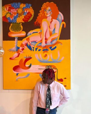Theophilus London Instagram - Real men still wear pink 🖍

Photography by @aliciakeys 
LA TIO c/o @hairlosangeles 
@majormoonn c/o @belengomezhair 🎨

Summer Theo mixtape art directed and hosted by Odunsi ## is on the horizons ... “lots of musicals on my hard drive” 🪐- editor in chief