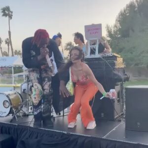 Theophilus London Instagram - Never lost a rap battle in my life c/o LA WEEKLY freestyle (Coachella edition) 🤫⭐️🌵🤷🏾‍♀️🔪® 

@laweekly 420 wknd retreat
LA THEO w his band
 (3 piece w/ fries )
 🍟🍗💕