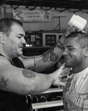 Thiago Alves Instagram - Thiago “Pitbull” Alves 🇧🇷🇺🇸⁣⁣⁣⁣
⁣⁣⁣⁣
A tenured Professor of Combat that used aggressive Muay-Thai striking, leg kicks that destroyed thigh meat and solid takedown defense, to educate his opponents about pain.  The Pitbull was one of the best to ever compete in the UFC’s Welterweight Division.⁣⁣⁣⁣
⁣⁣⁣⁣
⁣
I met Thiago Alves during UFC 90 fight week, as he was preparing to fight Josh Koscheck and we hit it off.  He invited me  to @americantopteam where I got to document his training and personal life and I got to experience a different side of him.  ⁣⁣⁣⁣
⁣⁣⁣⁣
He had school boy charm, excellent taste in food and cars, his home was exquisitely appointed and it always seemed to smell like fresh mandarines. ⁣⁣⁣⁣
⁣⁣⁣⁣
He was selfless with helping his teammates and he constantly helped them to get better, as he possessed a relentless dedication to training.⁣⁣⁣⁣
⁣⁣⁣⁣
Crafting images of him was always a great time because his sense of humor shined as he doesn't take himself too seriously. I’m happy he’s a coach now, because this generation of fighters can truly learn a lot, from one of the best. ⁣⁣⁣⁣
⁣
⁣⁣⁣⁣
⁣⁣Wishing you continued success my friend!⁣⁣ Next time I see you, dinner is on me!⁣⁣⁣⁣
⁣⁣⁣⁣
⁣⁣⁣⁣
⁣⁣⁣⁣
⁣⁣⁣⁣
📸: We had very limited space to shoot, so I used a Profoto 2400w Acute power pack, a soft white Profoto beauty dish for the key light, positioned up high and on the wall behind him, I used a Profoto Pro head with a Zoom Reflector and taped on some heavy diffusion. I wanted this image to have a soft fashion lighting feel and the backlight to wrap him perfectly.⁣⁣⁣⁣
⁣⁣⁣⁣
⁣⁣⁣⁣
⁣⁣⁣⁣⁣⁣
⁣⁣⁣⁣⁣
⁣⁣⁣⁣
⁣⁣⁣⁣⁣
⁣
⁣⁣⁣⁣
⁣⁣⁣⁣⁣⁣⁣
#ThiagoAlves⁣⁣⁣⁣
#ThePitBull⁣⁣⁣⁣
#ESPN⁣⁣⁣⁣⁣⁣
#ESPN⁣⁣MMA⁣⁣⁣⁣
#LiveTrained⁣⁣⁣⁣
#Spartan⁣⁣⁣⁣
#MuayThai⁣⁣⁣⁣
#FujiFilm⁣⁣⁣⁣⁣⁣
#4ozFighters⁣⁣⁣⁣⁣⁣
#UFCWelterweight⁣⁣⁣⁣
#AmericanTopTeam⁣⁣⁣⁣
#ThiagoPitbullAlves⁣⁣⁣⁣
