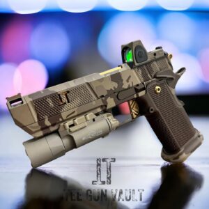 Thiago Santos Instagram - THE CHOICE OF THE ELITE !!
CONGRATS TO THE CHAMP @tmarretamma ON HIS NEW PHOENIX TRINITY DESERT PRO ELITE LIMITED EDITION (009) 9MM DOUBLE STACK CAMO CERAKOTE FINISH COMP’D 5” FLUTED GOLD TIN BARREL WITH TRIJICON RMR AND SUREFIRE X300