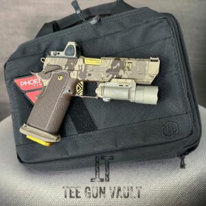 Thiago Santos Instagram - THE CHOICE OF THE ELITE !!
CONGRATS TO THE CHAMP @tmarretamma ON HIS NEW PHOENIX TRINITY DESERT PRO ELITE LIMITED EDITION (009) 9MM DOUBLE STACK CAMO CERAKOTE FINISH COMP’D 5” FLUTED GOLD TIN BARREL WITH TRIJICON RMR AND SUREFIRE X300
