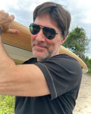 Thomas Gibson Instagram - still on strike, but channeling The Great Kanaka 😂THANK YOU @toesonthenose 🌊 Use TG15 to save some dough 🏄‍♂️
#sagaftrastrong 
#psychobeachparty
