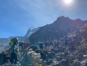 Thomas Middleditch Instagram - A few glimpses of climbing Kilimanjaro. 1) a couple hours from the top. 2) start of the summit climb at 12AM. 3) sunrise on the final push. 4) camping above the clouds. 5) scrambling up the Barranco Wall. 6) half the team and a couple guides on top of Lava Rock.