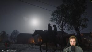 Thomas Middleditch Instagram - Yesterday I had a surprisingly sweet and hilarious Valentine's Day date. Except it was in a video game on a roleplay server where no one breaks character EVER. My character Scrump Toggins is on a horse with Miss Ro as we drunkenly trade sea chanty songs. This was after a failed love boat cruise and before my two friends pretended to rob us so I could fight them off and come off as tough in front of Miss Ro, a ruse which she immediately saw through. Come see this cowboy mayhem, everyone on the server improvising, spontaneous stories, more today on my twitch. twitch.tv/middleditch