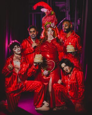 Throb Zombie Instagram - But does he bring you breakfast in bed?
.
.
Magic Dyke’s second annual Boyfriend Overload was romantic, sensual, sexy, and, yeah, a little weird. We loved every moment of it, and it sounded like our sold out audience did too. 🌹🖤🥞
.
.
Working with @mosesianarts to up the production for @magicdyke.newengland events has been a dream. 🖤🖤🖤 Can’t wait to show off all of our hunky boys and babes through this killer gallery from @amandamacchiaphoto !
.
Featuring our host(seven years of hosting Magic Dyke!!) Ginny Nightshade, and her lovestruck boyfriends Throb Zombie, Whorey Feldman, Rusty Hammer, and KVNG Neptune