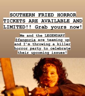 Throb Zombie Instagram - TICKETS ARE LIVE AND IN MY LINKTREE!!
Artwork for the first slide by the amazing @dragbyjames !! 🖤🦇

Throb Zombie and Fangoria present
SOUTHERN FRIED HORROR

Boston’s local creature of the night and Boulet Brothers Dragula finalist, THROB ZOMBIE and legendary horror institution FANGORIA are teaming up to bring you a night of delightful frights!

Follow the buzz and join for the opening event of a new monster mash quarterly collaboration, celebrating the release of Fangoria’s newest issues with a night of creepy artisans, monster drag, gorelesque, and cult classic films!

This issue celebrates 25 YEARS OF TEXAS CHAINSAW MASSACRE, so run as fast a you can to nab your tickets to our SOUTHERN FRIED HORROR night!

At our dark market featuring
Bone Lady Arts
Hair on Little Hollow
Gash 4 Cash temporary wound booth with Heather Rose and MT Hart
And more tba!

Our Monster Drag and Gorelesque Revue featuring
Reina Gold
Tequila Cowboy
Celia Smokinbutts
Severity Stone
Violencia Exclamation Point (Dragula Season 3)
Throb Zombie (Dragula Season 5)

Screening the comedy gore slashic 
TEXAS CHAINSAW MASSACRE 2

Costumes are HIGHLY ENCOURAGED! are scary is your backwoods cannibal creation? Enter into our cannibal costume contest for the chance to win prizes and be FEATURED IN FANGORIA’S social media!

Watch your back... Haunt actors are on premises! Don’t worry scardy cats, green glow sticks available at the door to signal you aren’t game for a fright!

Southern slasher themed cocktails available at our bar!

Doors at 7
Live show at 8
Movie at 9

$20 in advance
$25 day of