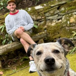 Thumpasaurus Instagram - #GasCheaperHereDiary #2:

We were in Asheville for our first time and we got to stay at Ben's mom's house. Ben's mom has a sensationalsensational dog. One of the greats. A couple of us (including the dog) went for a hike and I sat down to take a picture. Lo and behold the dog sat with me and goddamn smiled too. It was miraculous.

Gas Cheaper Here out Friday, August 2nd!