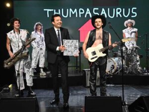 Thumpasaurus Instagram - A dream come true!! Thank you @jimmyfallon @fallontonight for having us that was such a blast so so fun wow. And shout out to @theroots - so kind and such huge inspirations for us. Full video is on YouTube and will post clips soon. Photos by @toddowyoung