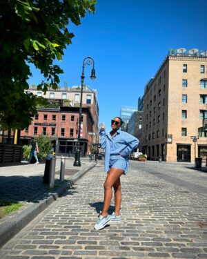 Thuso Mbedu Instagram - 🎶 Everything is everything / What is meant to be, will be /After winter, must come spring / Change, it comes eventually🎶

These are my neither here nor there moments. 

Blue shirt and shorts from @reformation 

I really love the @goodamerican swimsuit. Problem is that I took a picture AFTER jumping out the pool and you can see how cold I was🤣😂🤣 I have a picture which I don’t look freezing but all that cold energy was transferred to my toes and the South Africans are MERCILESS with people’s toes so I will NOT be playing myself like that. No ma’am!😭🤣😂🤣