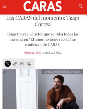 Tiago Correa Instagram - “Nadie nos puede quitar la libertad, la alegría y el derecho de cumplir nuestras metas”

Gracias a quienes están disfrutando a “Mauro” mi personaje en @elamornotienerecetaof 

Gracias @carasmexico por tan honesta y respetuosa entrevista.

Les dejo el link de la entrevista en la historia.