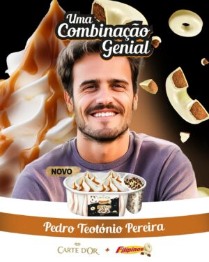 Tiago Teotónio Pereira Instagram - Se tivéssemos um filho seria assim: bonito e jovem 🤣 a quem é que acham que sai? Ao @tiago_tp ou ao @pedroteixeiraoficial?
Sabiam que também as marcas Carte D’Or e Filipinos se juntaram e criaram um gelado inesperado? Agora podemos ter em casa um gelado flurry com molho de caramelo salgado e pedaços dos clássicos Filipinos de chocolate branco! É impossível passar ao lado! Quem já provou? 🍦