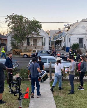 Tiffany Lonsdale Instagram - Snowfall Season 6 Episodes 1 & 2 are now out in the world! ⁣@fxnetworks @hulu 
⁣
Episode 1 written by Dave Andron⁣
Episode 2 written by Jeanine Daniels and Dave Andron⁣
⁣
Both episodes directed by @thisisbenyounger 
⁣
1) Disheveled in my trailer⁣
2) With Carter Hudson⁣
3) With our director @thisisbenyounger
4) With our DP @ticomae 
5) 1st AD @michele_labrucherie and 2nd AD @hayalexx13 
6) Two of our wonderful stand-in actors⁣
7) ⁣Make up and hair magicians Jori @jorijenae and Miss Loretta 
8) Outside Parissa’s house⁣
9) Night shoot⁣
10) Video of the street locked down for us 

@snowfallfx