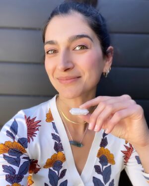 Tiffany Lonsdale Instagram - When you open your post and there is the most beautiful moonstone gift from @ashapateldesigns 💎💎💎 Thank you Asha for the loveliest necklace - I’m so touched by this gift - which pairs perfectly with my labradorite from @jenpastiloff 🤍  
 
Asha's pieces are delectable and make the perfect gift for a loved one (or yourself!). I love my necklaces and supporting small businesses ✨