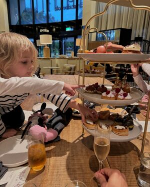 Tim Robards Instagram - It took us nearly 6 hours to get to Newcastle… 😅😅 Started with Elle needing to crap just as we hit the freeway, then 20 mins in creeping traffic on freeway with Ruby screaming out of control and felt so helpless… then realised we forgot her sleep suit so diverted off freeway again, 30 mins running shop to shop, finally found one in Tuggerah, then as we drove off realised the tag lock thing was left on it… back in we go… then hit the freeway, only to have something fall off a truck or car and run over it at 110km/h and blow out the front tyre. 
Changed over to the space saver after unpacking and repacking the car 3 times and pinching my arm in the boot which killed! 
Spent 3 hours the next day ringing around for that size tyre and no one had it… except one… well, different brand but will do the job… thanks Jax in Newy! 
Pissed down rain for 24 hours but we made the most of it haha and had some nice time with my family up there! Had some fun at Ninja park and the old museum, Elle loved it! Stayed in the old council building which has now been converted into a slick little hotel.
Had maybe the BEST ‘old fashioned’ cocktails I’ve had… @rombergsnewcastle superb!