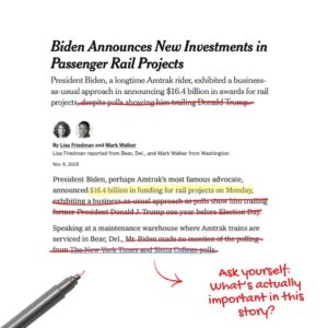 Tina Smith Instagram - IMPORTANT
Joe Biden (the father who commuted via Amtrak every day to see his children after their mom died) announcing transformative investments in America’s busiest rail corridor.

NOT IMPORTANT
Engaging in punditry over one poll taken over a year before election day.