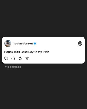 Tobias Dorzon Instagram - Happy 10th Cake Day to the other half of my heart🖤🎈🎉
#ToriTurns10 #ToriHitsDoubleDigits #MyCreation #Huncho