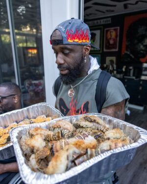 Tobias Dorzon Instagram - Happy Cake Day to my sister one of the greatest to do it @maibrotherskeeper. You know I had to pop out for you. If your cookout don’t look like this don’t invite us to bless the grill. @chefredbeard #ChefTobias #Huncho
