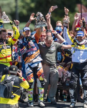 Toby Price Instagram - Everyone has been asking me about what events I’ll be riding in this year, but in some personal news, KTM has decided to not renew my contract so Dakar 2024 was my last event with them… I do feel like I’m still in my prime and going out there fighting for wins, especially at Dakar so it’s unfortunate to not have that opportunity to do it in 2025 but I’m really appreciative of the support they gave me in my career. We’ve been able to do some great things together like win two Dakars and get a couple podiums, a World Championship and our success in Australia too. A big thank you also to @redbull, @blundstoneworkau, @canamoffroad, @arb4x4 and @bfgoodrichtires who have been riding along with me on the bike, really looking forward to the future. For now my focus is on the 2024 SCORE International Championship with Team Australia and to see what comes next.