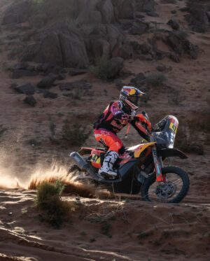 Toby Price Instagram - Stage 9 🏁 4th
Overall ⏱️ 6th
Not too bad today, one small mistake but the rest of the day was pretty good. Super stoney and hard to see today in the sun, got through in one piece and onto tomorrow. 
#Dakar2024