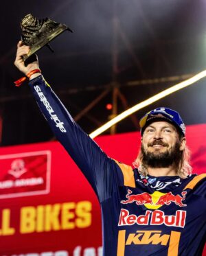 Toby Price Instagram - Everyone has been asking me about what events I’ll be riding in this year, but in some personal news, KTM has decided to not renew my contract so Dakar 2024 was my last event with them… I do feel like I’m still in my prime and going out there fighting for wins, especially at Dakar so it’s unfortunate to not have that opportunity to do it in 2025 but I’m really appreciative of the support they gave me in my career. We’ve been able to do some great things together like win two Dakars and get a couple podiums, a World Championship and our success in Australia too. A big thank you also to @redbull, @blundstoneworkau, @canamoffroad, @arb4x4 and @bfgoodrichtires who have been riding along with me on the bike, really looking forward to the future. For now my focus is on the 2024 SCORE International Championship with Team Australia and to see what comes next.