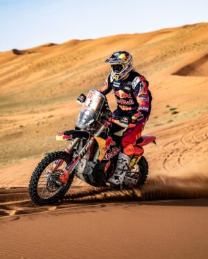 Toby Price Instagram - Stage 8 🏁 5th
Overall ⏱️ 6th
No major mishaps or mistakes today, the first half was all dunes and sand, then after a long liaison we went into the second part of the stage, which was all stones and off-piste tracks and stuff. The caps were a little harder to follow but it felt like we did a pretty decent job there too. 5th gives us a good position for tomorrow, we’ll keep pushing…
#Dakar2024