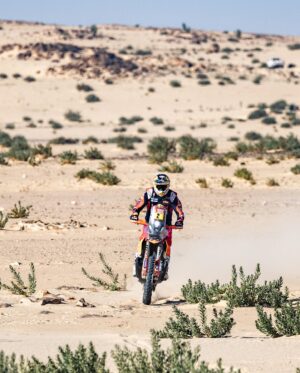 Toby Price Instagram - Stage 4 🏁 15th
Overall ⏱️ 8th
First part of the stage today was pretty good, towards the end there was a lot of spectators and lines so was a bit confusing. Made it to the finish, I’m not really happy with where we are at the moment but still have a lot more to come… 
#Dakar2024