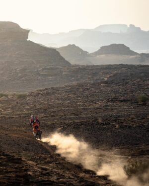 Toby Price Instagram - Stage 1 🏁 16th 
Definitely a rocky day, quite a tricky area to get through and to stay on the road book was quite difficult. I had some misfortune with a technical issue about 70km before refuel, but made it to the finish, still got a long way to go… 
#Dakar2024
