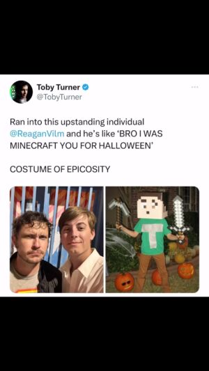 Toby Turner Instagram - IT’S ABOUT TIME THAT I FIND A DIAMOND 💎 
(ran into this Audience who once had a minecraft me halloween costume - balllerrrr peeiimmppp)