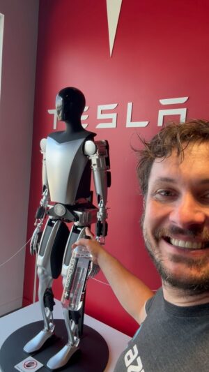 Toby Turner Instagram - FREAKIN’ TESLA BOT IN THE FLESH!