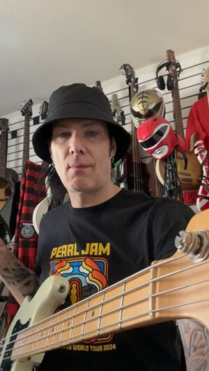 Todd Kerns Instagram - Bucket hat, Pearl Jam shirt and a Fender P named Dee Dee. Can’t get this riff out of my head. Sonixomnia by my friends @blacksonicpearlsofficial When they asked me to jam with them last weekend in the Czech Republic this is one of the songs I played with them. I don’t usually play way up there on the dusty end of the bass but that riff is a killer. Has inspired me to come up with more bass riffage. Go check the song out. It’s a monster. TONIGHT I’m at @hrcvegasstrip with the @rock_vault gang. Come say HI! #bass #bassguitar #bassriff #riff #riffs #fenderprecision #fenderprecisionbass