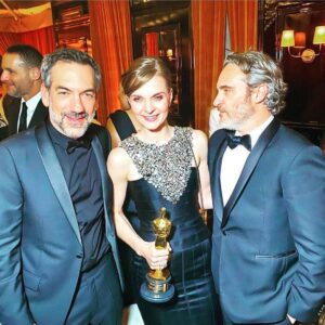 Todd Phillips Instagram - How ‘bout our boy last night? And our girl Hildur!? Couldn’t be prouder to have these two represent the entire Joker cast and crew. Say what you want about the film— but there is simply NO ONE like Joaquin Phoenix. “Run to the rescue with love and peace will follow.” #joker #oscars #allihavearepositivethoughts