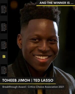 Toheeb Jimoh Instagram - Such an honour to be honoured at the @criticschoice Celebration of Black Cinema and Television Awards alongside people I've looked up to my whole life 🤯🤯💫💫

#tedlasso