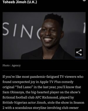 Toheeb Jimoh Instagram - Wow...! @variety Thank you for the shout! 🙌🏿🙌🏿 🇳🇬X🇬🇧

#TedLasso