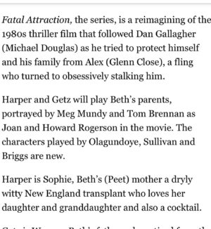 Toks Olagundoye Instagram - Oh, hi 
•
Story by @deadline 
•
#FatalAttraction #Reboot #Chuffed