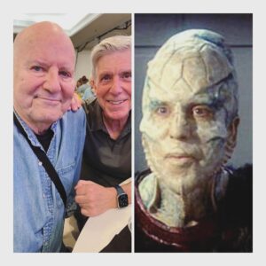 Tom Bergeron Instagram - Had a wonderful time last night at @williamshatner’s annual charity horse show reminiscing with that Maestro of Makeup, Michael Westmore, about the time he turned me into an alien for @startrek Enterprise 👽🖖🏼