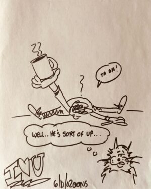 Tom Bergeron Instagram - More Spring cleaning discoveries: For years, when our daughters were little, I’d be out the door by 3:30 or 4am, off to host a morning radio or, later, TV show. I’d leave cartoons for them on the kitchen island. A way of still being there when they woke up for school. Even years later, when they were older and I’d be heading to JFK or Logan Airport to fly to Los Angeles, the tradition continued. Our family cat, a majestic Maine Coon named Tigger, was often the star of the drawings. Here are a few from 2002 😱