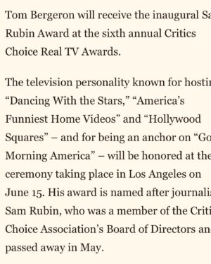 Tom Bergeron Instagram - Honored and humbled