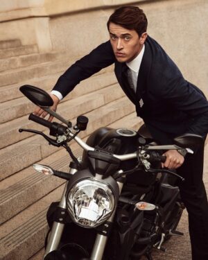 Tom Blyth Instagram - A few more by the brilliant @richardphibbs for @townandcountrymag. Thanks for letting me pretend to be fancy and finally use my quarantine motorcycle license