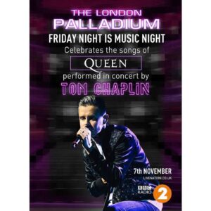 Tom Chaplin Instagram - I had an incredible time performing the songs of @officialqueenmusic backed by a 24 piece orchestra @thelondonpalladium back in November. Tune in to @bbcradio2 to listen to the full performance on 15 Feb at 8pm.