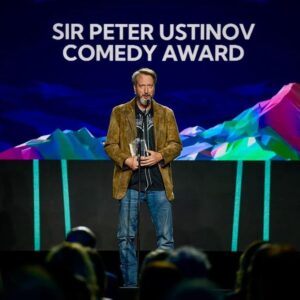 Tom Green Instagram - Such a great few days in Banff Alberta at the @banffmedia festival - thank you!  #comedy #award #banff #alberta