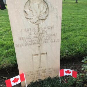 Tom Green Instagram - Today I am thinking about my great uncle Daniel Green who died in world war 2 on Christmas Eve 1943 at 24 years old and is buried in Casino Italy.  A young Canadian soldier and member of The Devils Brigade he was honoured recently with a reservoir named after him in Saskatchewan Canada not far from his home town, The Daniel Green reservoir.  He was my father’s uncle. My grandfathers brother.  May he rest in peace.  Please take a moment today to think about all those who died in WW2 defending our freedom.  So we can live lives today the way we have chosen. Rest in peace Daniel Green