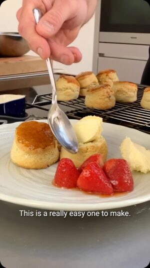 Tom Kerridge Instagram - I love this twist on a British classic! Try my Scones with Beer Strawberries recipe this summer. Hit save to give it a go.

#wimbledon #strawberries #scones #strawberriesandcream