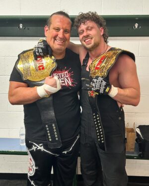 Tom Laughlin Instagram - #ANDNEW @iwc_wrestling Tag Team Champions! 🔥 Thank you @teddylongwrestling for the opportunity playa 😉 It’s an honor to fight by your side @thetommydreamer :) Until next time YINZ! 👊🏼 #ECW #IWC #FiteTV #HollaHollaHolla