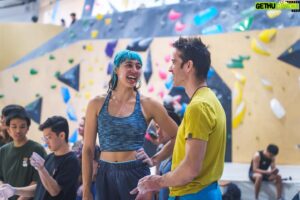 Tom Randall Instagram - What a Bangkok experience! 🐐Many thanks to @stonegoatclimb for hosting us this week. Dreamy comp problems and delicious technical slabs covering the walls across the whole gym 🤩

The local climbing scene is full of so much passion for the sport and it’s awesome to see hundreds of new people getting into it and hearing about the developing community. 

We (@annahazelnutt & @tompaulrandall) are off northwards now for some new boulder and route development/FAs. Psyched! 

Photos by: @kcphotographyhk 📸🙏