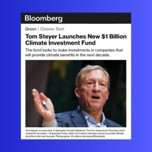 Tom Steyer Instagram - I believe investing in the climate transition is the right thing to do AND the economic opportunity of our generation. At Galvanize, we’ve assembled an experienced team of investors and experts to support the next generation of climate solutions.
