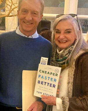 Tom Steyer Instagram - On #IndependentBookstoreDay, I wanted to take a moment to share my gratitude for indie booksellers across the country. Independent bookstores play a crucial role in our communities, connecting people with incredible books with a personal touch. As I gear up for the launch of CHEAPER, FASTER, BETTER, I’m so grateful for the support I’ve received from booksellers (like Cheryl Popp, owner of @sausalitobooks, pictured here).