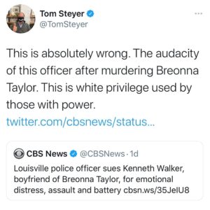 Tom Steyer Instagram - #BlackLivesMatter