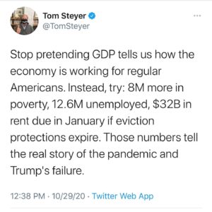 Tom Steyer Instagram - Numbers don’t lie. Trust me, I may know a thing or two about how the economy works.