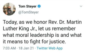 Tom Steyer Instagram - “The time is always right to do what is right.” - Rev. Dr. Martin Luther King Jr.